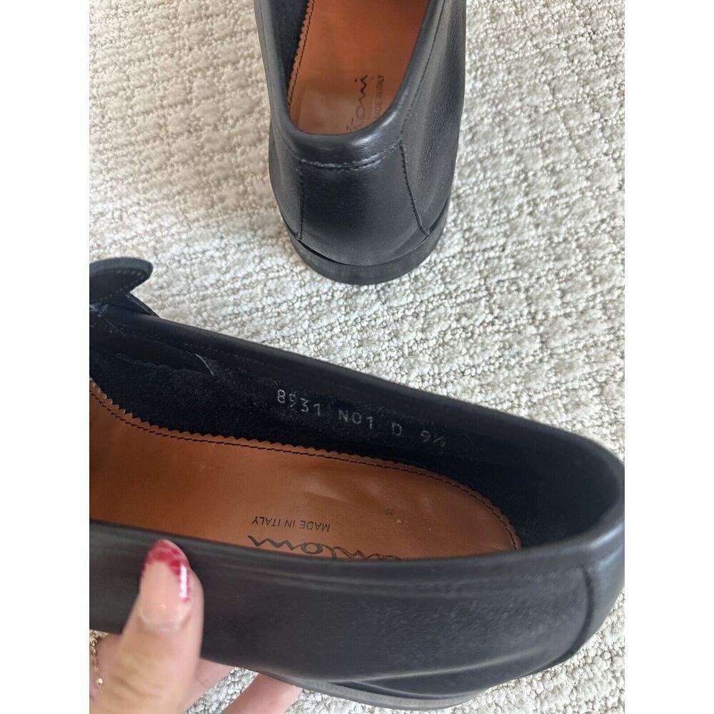 Santoni Men's Imam Soft Burnished Leather Slip On Penny Loafers Black Size 9.5 - Picture 5 of 6